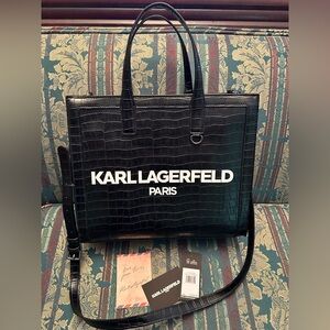 Karl Lagerfeld Croc Embossed Tote